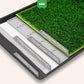 Dog Grass Pad with Tray, 34×23in Large Litter Box, 2×Grass Pad for Dogs Potty Washable, Thick Soft Odor-Free Hemmed Dog Pee Grass, Indoor Potty Training Balcony