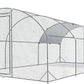 4ever2buy Large Metal Chicken Coop with Run Walk-in Poultry Cage Chicken Runs House Pen Cage Dome Roofed Chicken Coops with Anti-Ultraviolet Cover for Outdoor Backyard Farm Use 9.5'W x 19.3'L x 6.3'H