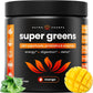 NutraChamps Super Greens Powder Premium Superfood | 20+ Organic Green Veggie Whole Foods | Wheat Grass, Spirulina, Chlorella | Antioxidant, Digestive Enzyme & Probiotic Blends (9.0 OZ, Mango)