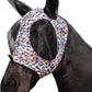Harrison Howard Super Comfort Stretchy Fly Mask Large Eye Space with UV Protection Soft on Skin with Breathability Geo Feather L