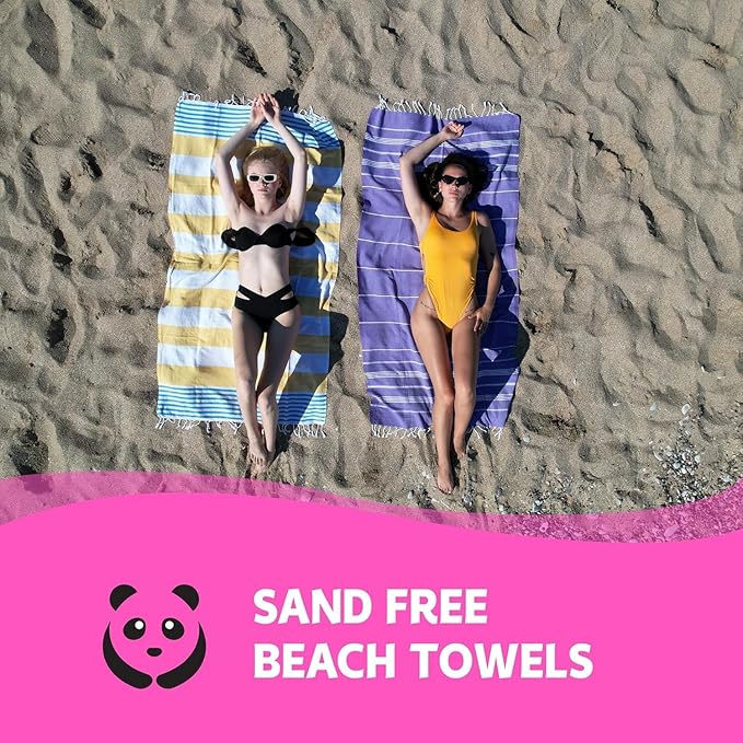 HAVLULAND Turkish Beach Towels Oversized -100% Turkish Cotton Super Soft Lightweight - Absorbent and Quick Drying Bath Towel - Sand Free Beach Towel - Turkish Towels for Adults (Grey, 12 Pack)