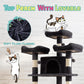 SHA CERLIN 73in Fan-Shaped Corner Cat Tower for Save Space/Multi-Level Tall Cat Tree for Indoor Kitties/Condo with Baskets/Cozy Perches/Sisal Scratching Posts/Pet Activity House/Dark Grey