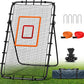 Volleyball Rebounder Net 7x4 Ft, 5-Angle Adjustable Rebounder Net for Practicing Digging, Setting, Spiking, Bounce Back Training Equipment with 2 Target Stripes & Portable Travel Bag for Storage
