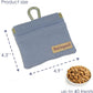 Dog Treat Pouch, Small Cotton Pocket Sized Training Holder, Hand Free Walking Fanny Bag with Carabiner, Self-Closing Pet Feed Snack Reward, Behavior Aids for Puppy Travel or Outdoor (Grey)