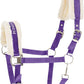HORZE Howard Soft Fleece Padded Adjustable Polyester Horse Halter - Purple - Shetland