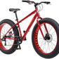 Mongoose Aztec Mens and Womens Fat Tire Bike, 18-Inch Steel Frame, 26-Inch Wheels, 4-Inch knobby tires, Red