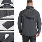Outdoor Ventures Men's Lightweight Softshell Jacket Fleece Lined Hooded Water Resistant Winter Hiking Windbreaker Jackets