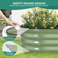 Galvanized Raised Garden Bed Outdoor - 4×2×1ft Planter Raised Beds for Gardening | Oval Metal Garden Planter Box with Safety Edging and Gloves for Vegetables Fruits and Flowers OliveGreen