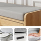 MHOM Oak Modern Entryway Bench with 2 Flip Drawers, Shoe Rack with Padded Seat Cushion, Wooden Storage Bench for Bedroom and Apartment