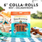 Collagen Rolls - 6" Collagen Rolls for Dogs - Long Lasting Healthy Joint Support Dog Treat - Rawhide Alternative - Skin & Coat Health - Made with Real Beef, 1 Bag, 4 Count