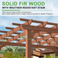 MUPATER 10×10 FT Wooden Pergola with Roof, Wood Pergola Kit with Stakes, Outdoor Shelter Structure for Climbing Plant Support, All-Season Durability, Shade for Patio, Backyard, Deck, Lawn