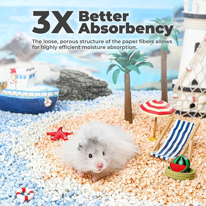 mini&moe Rabbit Bedding Guinea Pig Bedding Paper Pellet Bedding: Odor Control & Moisture Absorbent Natural Paper Pellet Bedding - for Small Animal Guinea Pigs, Rabbits,Hamsters Bedding 1.98lb