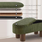 Bench with Storage 43 inch, Upholstered Corduroy Farbic Green Oval Footrest with Hidden Storage, Stool Modern Design Legs for Bedroom, Living Room, and Entryway Furniture Ottoman
