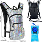 Reflective Hydration Backpack, Hydration Pack - Water Backpack with 2L/3L Hydration Bladder, Essential for Festivals - Rave Hydration Pack for Hiking, Running, Cycling, and Festivals