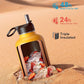 Half Gallon Water Bottle Insulated with Straw & 3 Lids, Coolflask 64 oz Water Jug Large Metal Stainless Steel Wide Mouth for Sports, Gym or Office, Non-BPA Keep Cold 48H Hot 24H, Ombre Yellow/Orange