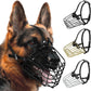 German Shepherd Dog Muzzle Metal Basket for Medium Large Dogs Adjustable Durable Leather Straps Secure Wire Mask for Biting Chewing Barking (Black, L - Size)