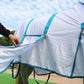Horse Fly Sheet with Detachable Neck Cover & Belly Wrap, Adjustable Fly Sheet for Horses, Ventilated Airflow Mesh Equine Cooling Summer Flysheet White 72