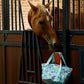 Harrison Howard Horse Grooming Kit 11-Piece Equine Care Series Horse Brush Sets with Organizer Tote Bag Tack Room Supplies Shedding Grooming Massaging Tools Blue Brushstroke Ponies