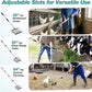 Adjustable Chicken Poop Scooper, Heavy Duty Stainless Steel Chicken Rake with 3-Slot Pole, Multi-Use Pet Waste Shovel & Hay Scooper - 36"/50"/64" Length