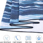 QiyI Yoga Mat Towel with Corner Pockets, Non Slip Sweat Absorbent Hot Yoga Towels, Soft Yoga Blankets with Travel Bag, Skidless Mat Cover for Workout, Gym, Fitness - 70"x26", Blue White Tie Dye