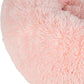 Best Pet Supplies Round Donut Dog Bed with Plush Faux Fur Fabric, Calming, Anti-Anxiety Cushion for Indoor Pets, Slip-Resistant Base, Soft Ergonomic Support - Pink, 30x30x8''