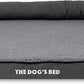 The Dog’s Bed, XL Grey Plush 43.5x34,Solid Memory Foam, Pain Relief: Arthritis, Hip & Elbow Dysplasia, Post Surgery, Lameness, Supportive, Calming, Waterproof Washable Cover, Veterinary Approved