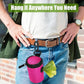 Dog Poop Bag Dispenser for Leash Attachment - Portable Set With Waste Bags & Hand-Free Carrier, Fits Any Leash, Round, Pink