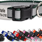 GoTags Reflective Personalized Dog Collar with Nameplate, Adjustable Dog Collar with Custom Engraved Steel Slide On Pet ID Tag, Silent, No Noise Dog Tag (Hunter Green, Medium)