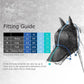 Harrison Howard CareMaster Horse Fly Mask Half Face with Ears Silver/Blue Retro Small Pony