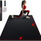 Large Exercise Mat for Home Workout,12‘x6’/10'x6'/9'x6'/8'x6'/7'x5'/6'x4' (7mm) Extra Thick Workout Mat, High-Density Gym Mat for Cardio, Jump Rope, MMA, Weights (Shoe-Friendly)