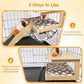 Guinea Pig Hideout，Natural Wood Removable Guinea Pig Bed, Small Animal Habitat with Hanging Hammock/Staircase/Cushion, Suitable for Small Animals to Hide, Rest, Play