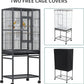 YITAHOME 53.9 inches Metal Bird Cage for Parakeets: Large Parrot Cages with Seed Catcher & Birdcage Cover with Rolling Stand & Brakes for Lovebirds Cockatiels Pigeon Finches, Black