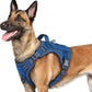 rabbitgoo Dog Harness for Large Dogs No Pull, Tactical Service Pet Vest with Molle and Control Handle, Adjustable and Reflective Military Harness for Easy Walking and Training, Blue, L