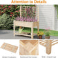 Giantex Raised Garden Bed with Trellis, Wooden Elevated Planter Box with Legs, Drainage Holes for Climbing Plants Vines Vegetables Flowers Herbs, Outdoor Horticulture Planter for Patio Yard