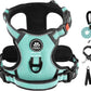 IVY&LANE No Pull Dog Harness with Leash Set, Reflective No Choke Pet Vest,Adjustable Oxford Dog Vest Harness with Easy Control Handle for Medium Dogs (Turquoise,M)