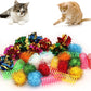 LASOCUHOO Cat Toys, 30 Packs Interactive Cat Toy Pack Including Cat Crinkle Balls, Cat Sparkle Balls, Spiral Springs for Most Cats