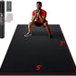 Large Exercise Mat for Home Workout,12‘x6’/10'x6'/9'x6'/8'x6'/7'x5'/6'x4' (7mm) Extra Thick Workout Mat, High-Density Gym Mat for Cardio, Jump Rope, MMA, Weights (Shoe-Friendly)