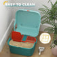 PawHut Cat Litter Box with Lid, Covered Kitty Litter Box Enclosure with Scoop, Openable & Lockable Cover, Easy to Clean, Green
