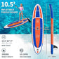 Inflatable Stand Up Paddle Board with SUP Accessories & Backpack. Paddle Boards for Adults. Non-Slip Deck, Wide Stance, Bottom Fin, Double Action Pump.