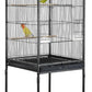 Bird Cage 47 inch Wrought Iron Parakeets Cage with Play Open Top and Rolling Stand Medium Small Bird Cage for Parrots, Budgerigars, Parakeets, Cockatiels, Lovebirds
