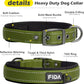 Fida Heavy Duty Dog Collar, Ultra Comfortable Soft Neoprene Padded, Adjustable Reflective Nylon Pet Collar with Durable Metal Belt Buckle for Small Breeds (S, Green)