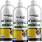 Liquid Health Pets Wild Caught Omega 3 Fish Oil for Cats - Liquid Omega 3 Supplement for Cats with EPA+DPA+DHA - Reduce Itching, Support Joint, Immunity, Brain, Heart Health - Made in the USA (3 Pack)