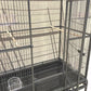 64" Extra Large Double Flight Bird Wrought Iron Double Cage Slide Out Center Divider Side Nesting Box Door Parrot Cage Cockatiel Conure with Removable Rolling Stand Storage Shelf