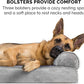 Furhaven Orthopedic Dog Bed for Large Dogs w/ Removable Bolsters & Washable Cover, For Dogs Up to 125 lbs - Faux Fur & Velvet Sofa - Smoke Gray, Jumbo Plus/XXL
