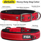 Fida Heavy Duty Dog Collar, Ultra Comfortable Soft Neoprene Padded, Adjustable Reflective Nylon Pet Collar with Durable Metal Belt Buckle for Medium Breeds (M, Red)