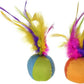 SmartyKat (2 Count) Flutter Balls Feather Cat Toys - Multi Color, 2 Count