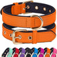 Didog Soft Padded Dog Collars for Small Dogs, Lightweight and Breathable Dog Collar with Metal Buckle, Orange, M