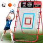 Volleyball Rebounder Net 7x4 Ft, 5-Angle Adjustable Rebounder Net for Practicing Digging, Setting, Spiking, Bounce Back Training Equipment with 2 Target Stripes & Portable Travel Bag for Storage