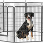 Dog Playpen, Outdoor Dog Fence, 8 Panels, 40" H Dog Pen for Medium/Small Dogs, Heavy Duty Metal Pet Fence with Gate, Portable Dog Fence for RV Camping and Yard (Black)