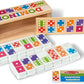 Melissa & Doug Dominoes Tabletop Game with 28 Colorful Tiles in Wooden Storage Box